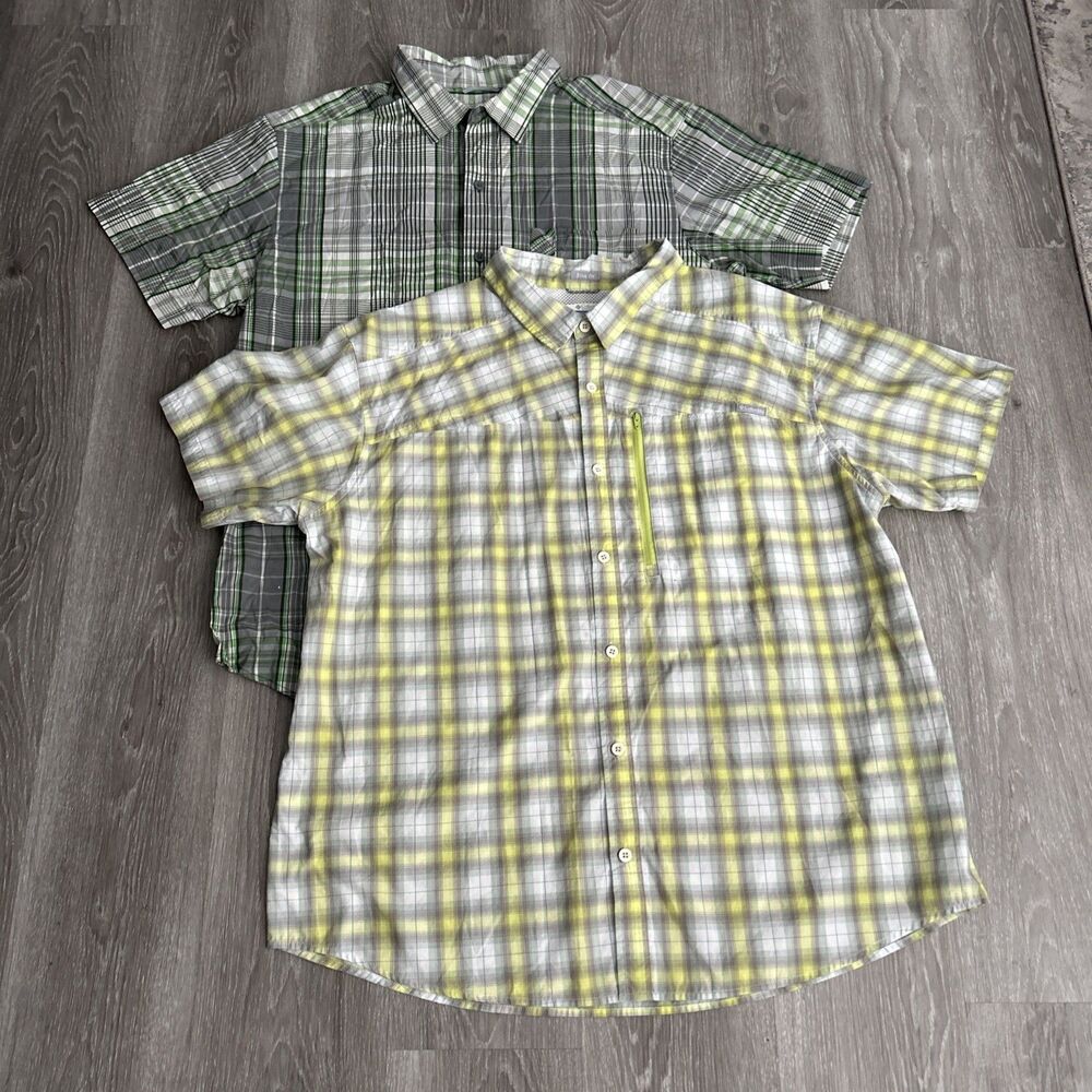 Columbia Men's Multicolor Plaid Short Sleeve Bundle Of 2 Size XL